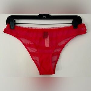 NWT Victoria's Secret Red Sheer Ruffle Panty